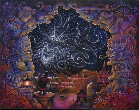 Framed Dragon Chinois Print