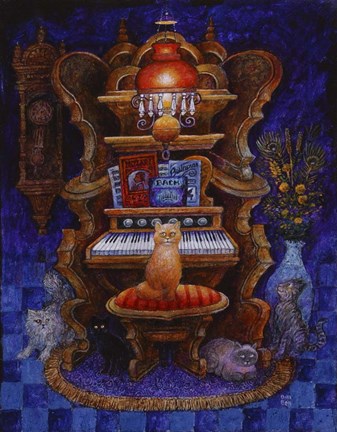 Framed Classical Cats Print