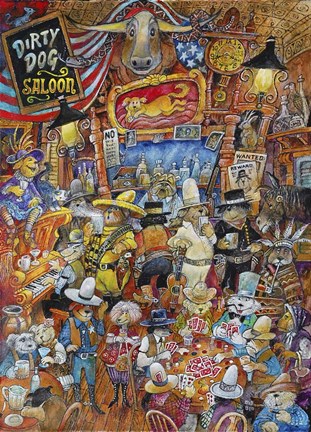 Framed Dirty Dog Saloon Print