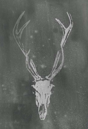 Framed Silver Foil Rustic Mount I on Black Wash Print