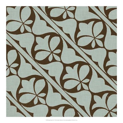 Framed Spa and Sepia Tile V Print