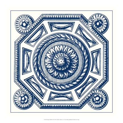 Framed Indigo Medallion II Print