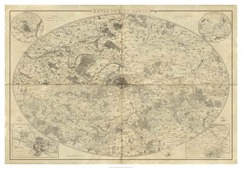 Framed Environs of Paris Print