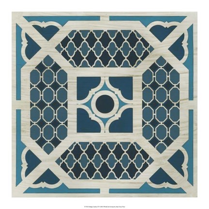 Framed Indigo Lattice IV Print