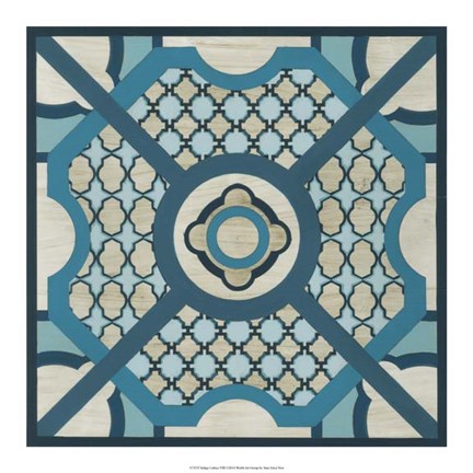 Framed Indigo Lattice VIII Print