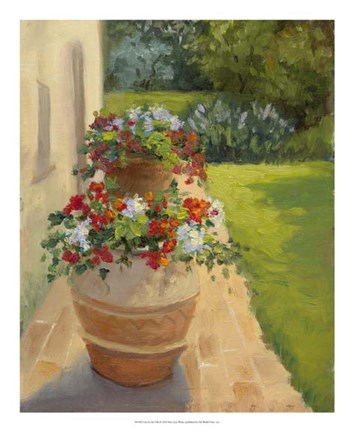 Framed Urns by the Villa Print