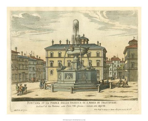 Framed Italian Fountain II Print