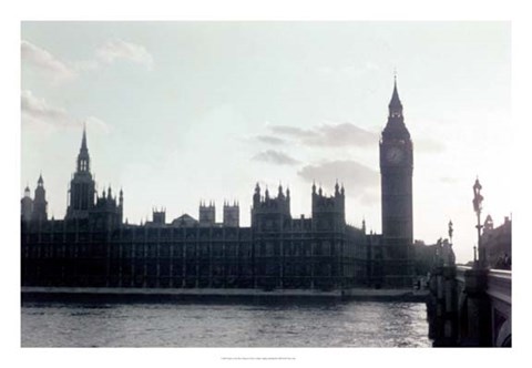 Framed Sunset on the River Thames Print
