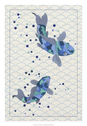 Framed Playful Koi I Print