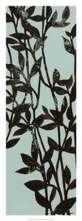 Framed Ebony Eucalyptus on Blue I Print