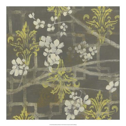 Framed Patterned Blossom Branch I Print