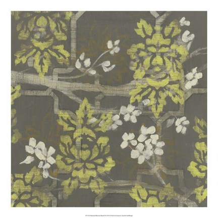 Framed Patterned Blossom Branch II Print