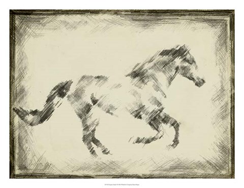 Framed Equine Study I Print