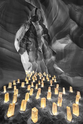 Framed Candle Canyon BW - Pop Print