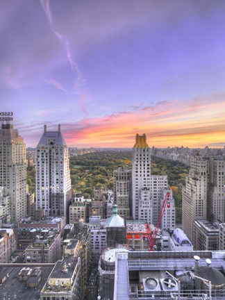 Framed Amanecer Otonal en Central Park Vertical Print