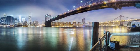 Framed Brooklyn Bridge Pano 2-Color Print