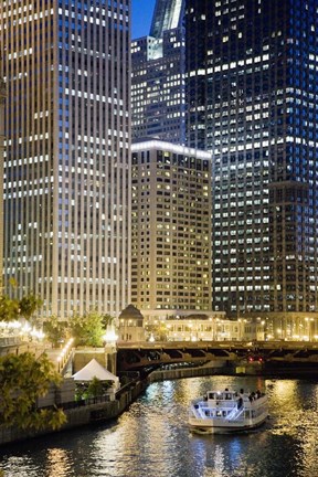 Framed Chicago At Night #2, Chicago &#39;07 - Color Print