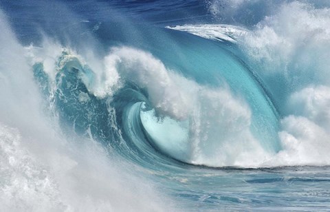 Framed When the Ocean Turns Into Blue Fire Print