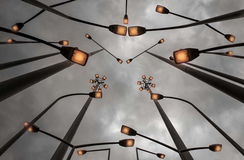 Framed Lights Print