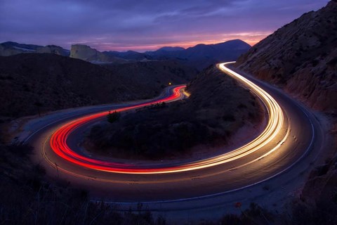 Framed Headlights and Brake Lights Print