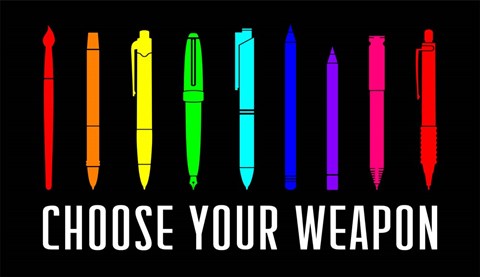 Framed Choose Your Weapon - Rainbow Print