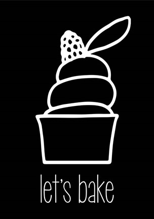 Framed Let's Bake - Dessert III Black Print