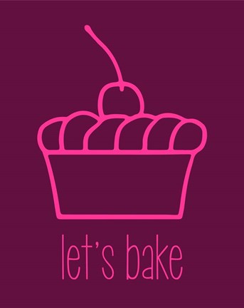 Framed Let's Bake - Dessert I Magenta Print