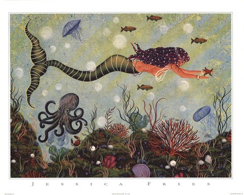 Framed Purple Mermaid Print