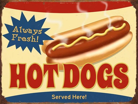 Framed Always Fresh Hot Dogs Print