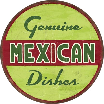 Framed Mexican 14 Circle Lime Print