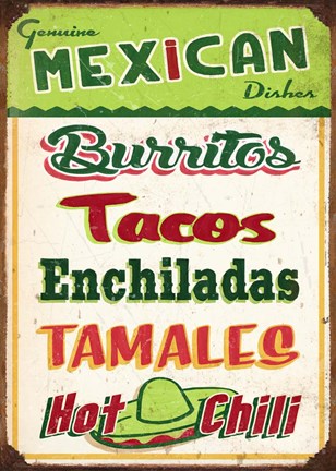 Framed Mexican Sign Board Print