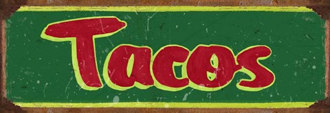 Framed Tacos Dk Green Print