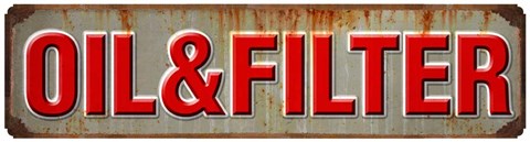 Framed Oil &amp; Filter Rusted Garage Print