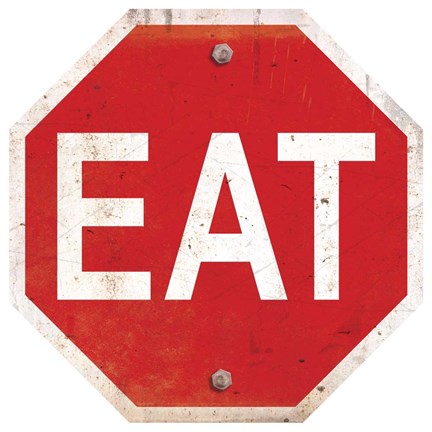 Framed Eat Stop Sign Print