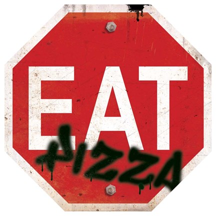 Framed Eat Stop Pizza Print