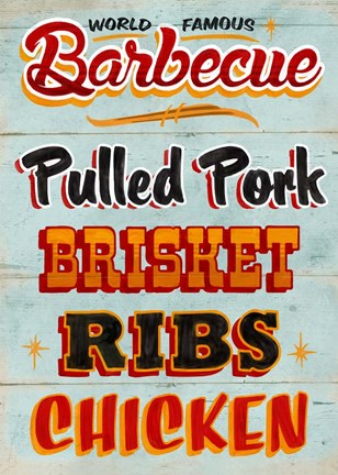 Framed Barbeque Board Distressed Print