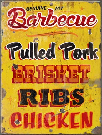 Framed Barbeque Genuine Pit Trashed Print