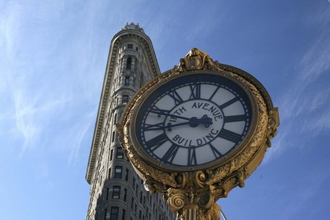 Framed Flatiron and Clock Print