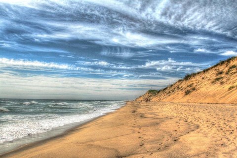 Framed Footprints On Cape Cod Shore Print