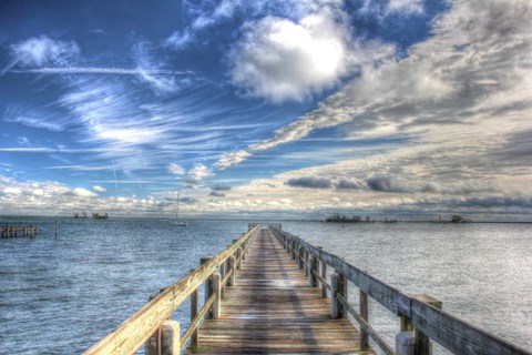 Framed Long Pier Sebastian Florida Print