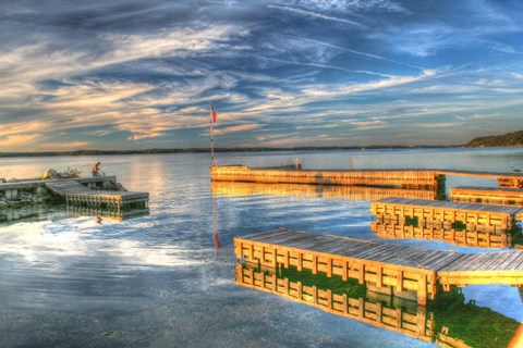 Framed 1,000 Islands Dock 2 Print