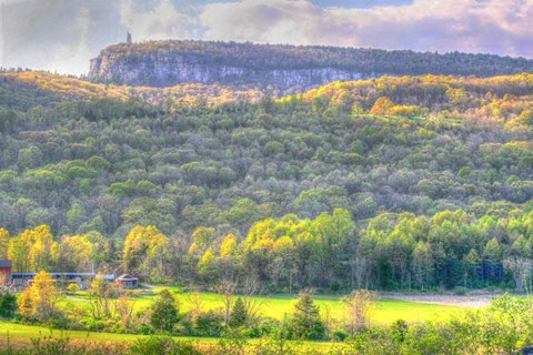 Framed Mohonk Tower Spring Print