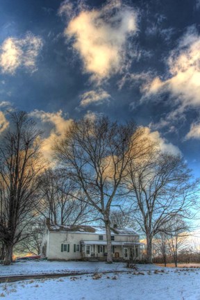 Framed Winter Home Vertical Print