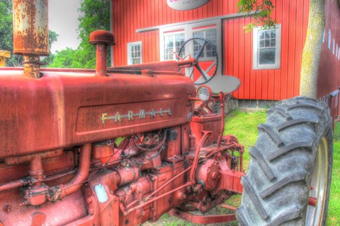 Framed Tractor and Barn Print