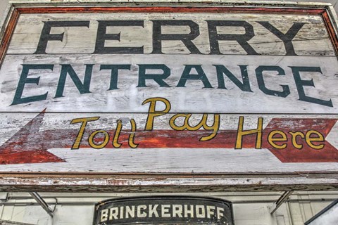 Framed Ferry Boat Entrance Sign Print
