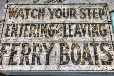 Framed FerryBoats Sign Print
