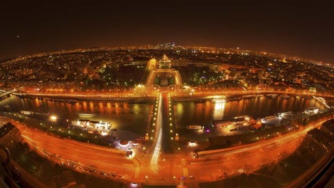 Framed Aerial at Night Print