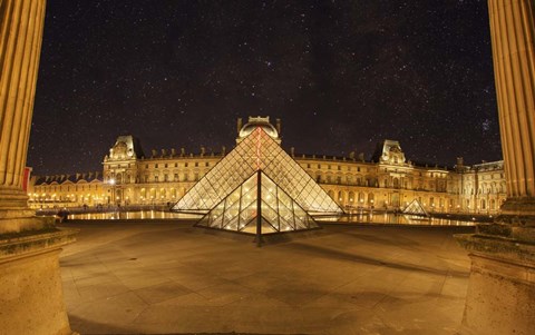 Framed Louvre at Night Print