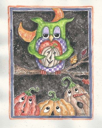 Framed Halloween Owl Print