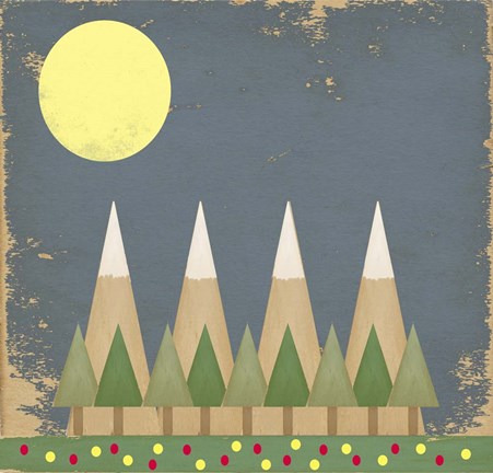 Framed Moonlight In The Forest Print